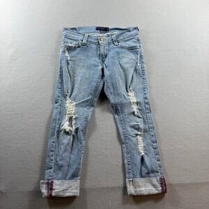 Levi's Tilted 504 Jeans Womens 3 Blue Distressed Straight Leg